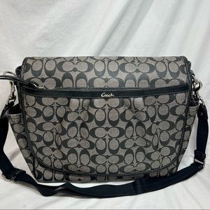 Coach Signature C Print PVC Coated Canvas Diaper Baby Messenger Crossbody Bag